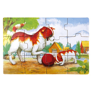 Drevené puzzle v krabičke zvieratka 3