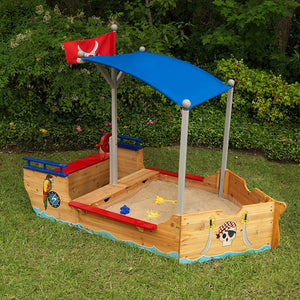 Drevené pieskovisko pirátska loď pre deti