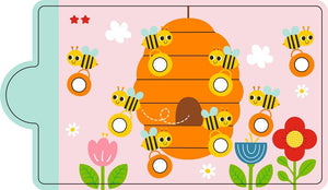 Magnetická_hra_Triedenie_farieb_s_dinosaurom_včielky