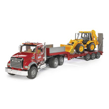 Nákladné auto MACK Granit a náves s nakladačom JCB 4CX
