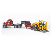 Nákladné auto MACK Granit a náves s nakladačom JCB 4CX 5