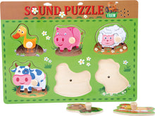 Drevené zvukové puzzle zvieratá