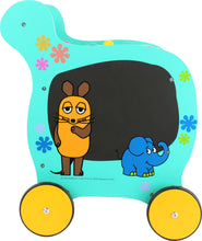 Drevené chodítko Sloník - tabuľa na kreslenie kriedou