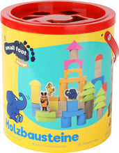 Drevené kocky Sloník - balenie vo vedierku