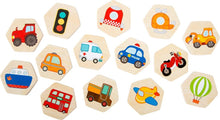 Drevené pexeso - 28 kusov dopravných prostriedkov