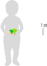 Zelená drevená žabka