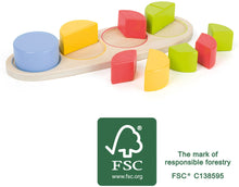 Drevená edukatívna tabuľka zlomky