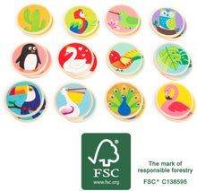 Drevené pexeso "Vtáky sveta"