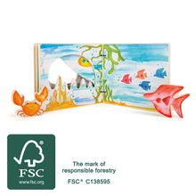 Drevená knižka podmorský svet