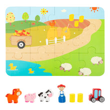 Drevené puzzle s postavičkami Farma 2