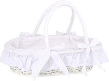 Prútený biely košík pre bábiky