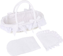 Prútený biely košík pre bábiky