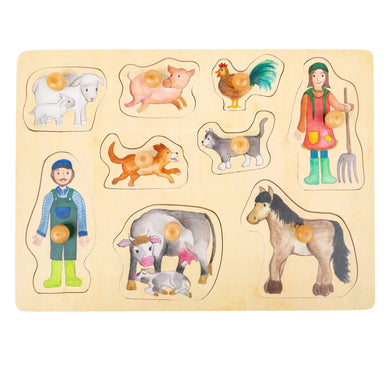 Drevené puzzle farma