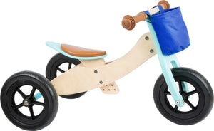 Drevená trojkolka a bicykel Maxi Trike 2 v 1 modrá