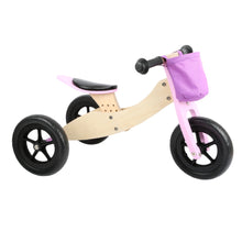 Drevená trojkolka a bicykel Maxi Trike 2 v 1 ružová