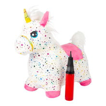 Skákací plyšový jednorožec s pumpičkou