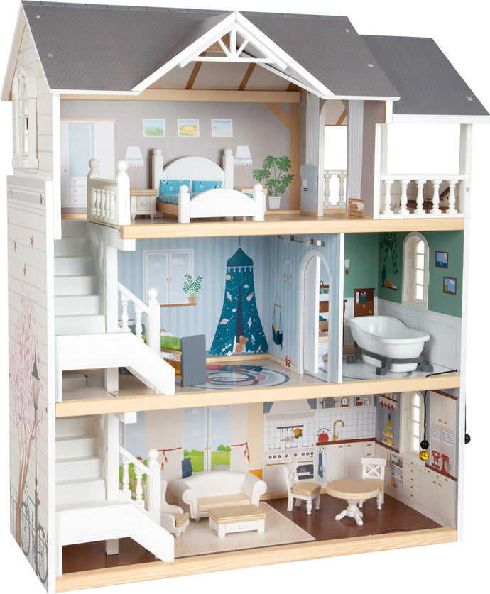 Drevená vila pre bábiky