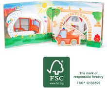 Drevená interaktívna kniha ,,Požiarna stanica"