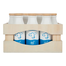 Drevená prepravka s fľašami na mlieko Fresh 4