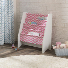 Polička na knihy pre deti bielo-ružová