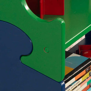 Puzzle drevená knižnica - farebná