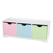 Pastelová lavica s úložnými boxmi - detský nábytok