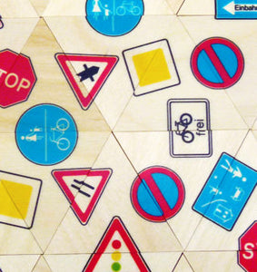 Puzzle mozaika Dopravné značky 24 kusov 2