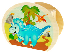 Drevená pokladnička dinosaurus