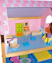 Poschodový domček pre bábiky s podkrovím