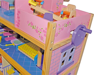 Poschodový domček pre bábiky s podkrovím