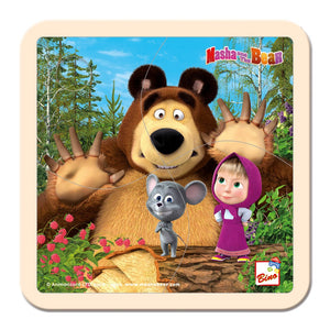 Máša a Medveď - Puzzle s myškou 15x15cm