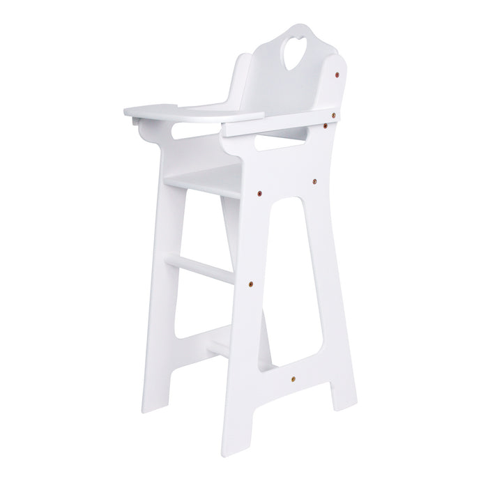 Drevená stolička pre bábiky biela