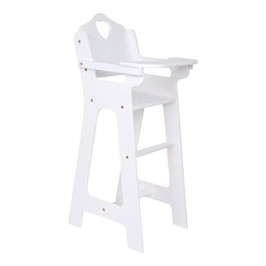Drevená stolička pre bábiky biela 4