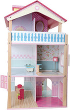 Domček s ružovou strechou pre bábiky, otočný