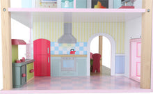 Domček s ružovou strechou pre bábiky, otočný