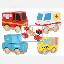 Drevené záchranné autíčka (4ks)