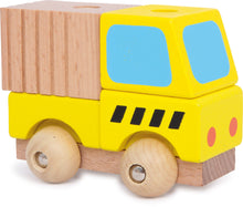 Drevené záchranné smetiarske auto