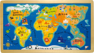 Drevené puzzle „Mapa Sveta“