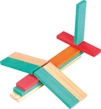 Stavebnica farebné drevená hranoly