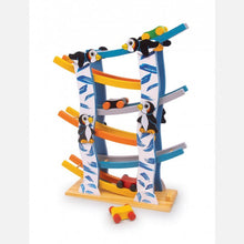 Drevená guľôčková dráha "Tučniaci"