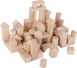 Vrece s malými drevenými blokmi - stavebnica 100ks