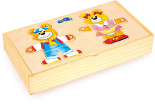 Puzzle Obliekajúci sa macko