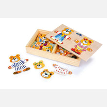 Puzzle Obliekajúci sa macko