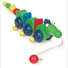 Hračka "krokodíl" na kolieskach so šnúrkou