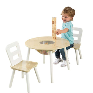 Detský stôl so stoličkami oblý