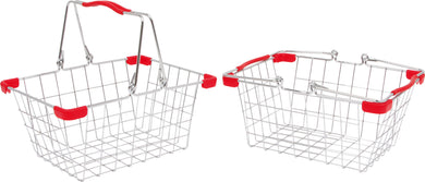 Sada kovových nákupných košíkov