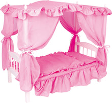 Postieľka s baldachýnom pre bábiky