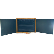 Drevená trojkrídlová multifunkčná tabuľa 156x43 cm s príslušenstvom