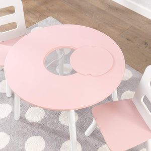 Detský stôl so stoličkami oblý
