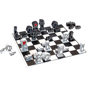 Moderné drevené šachy Keith Haring 2